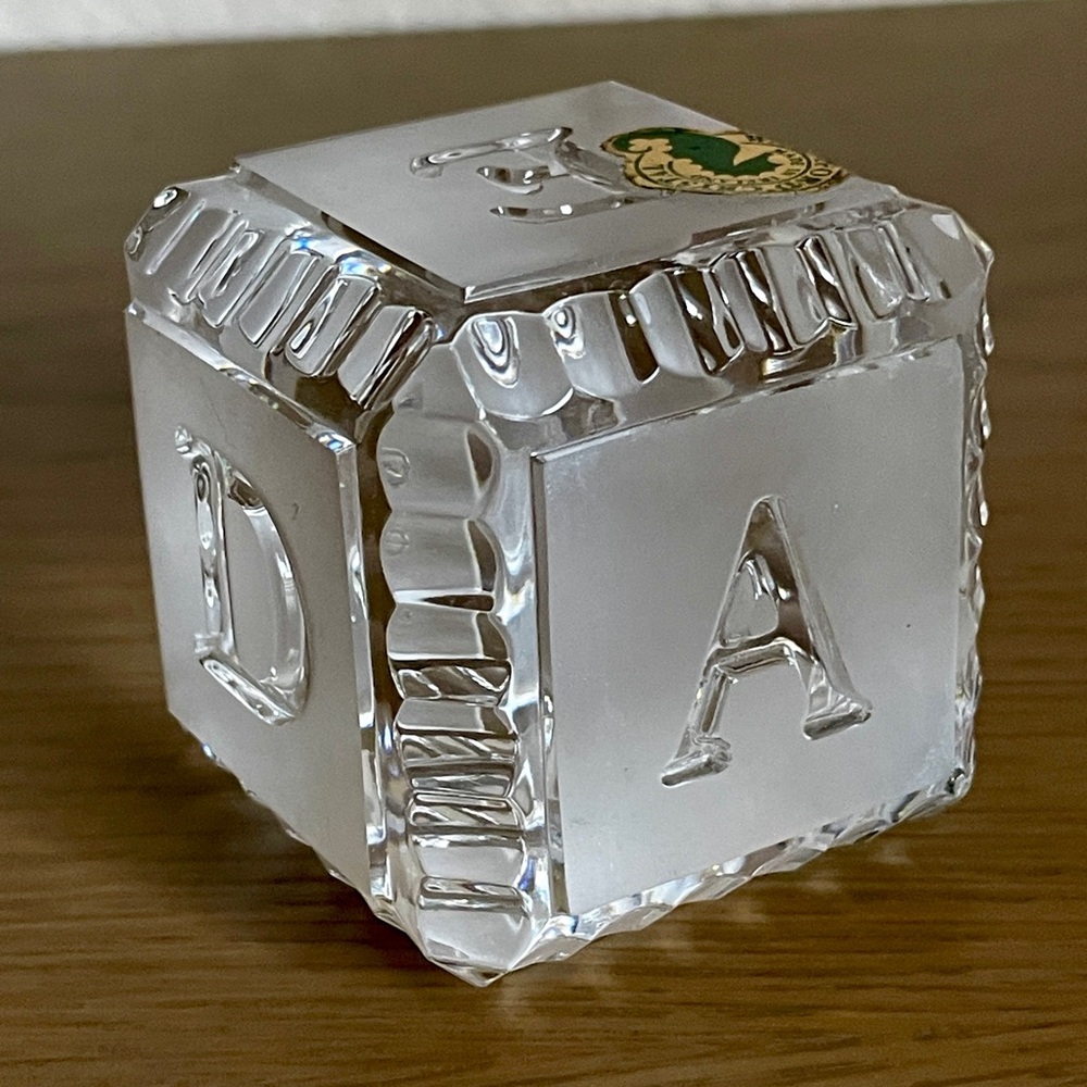 🔴Waterford Crystal Baby Block paperweight